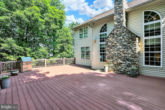 404 Herington Dr, Reading, PA 19608 - wooden terrace with a grill