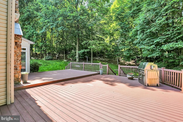 404 Herington Dr, Reading, PA 19608 - wooden deck featuring area for grilling