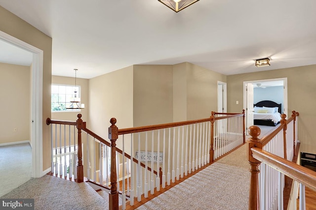 404 Herington Dr, Reading, PA 19608 - hall featuring carpet and an upstairs landing