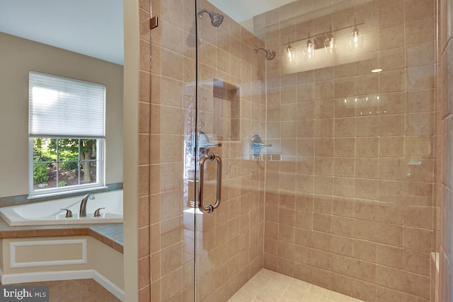 404 Herington Dr, Reading, PA 19608 - bathroom featuring a stall shower and a garden tub