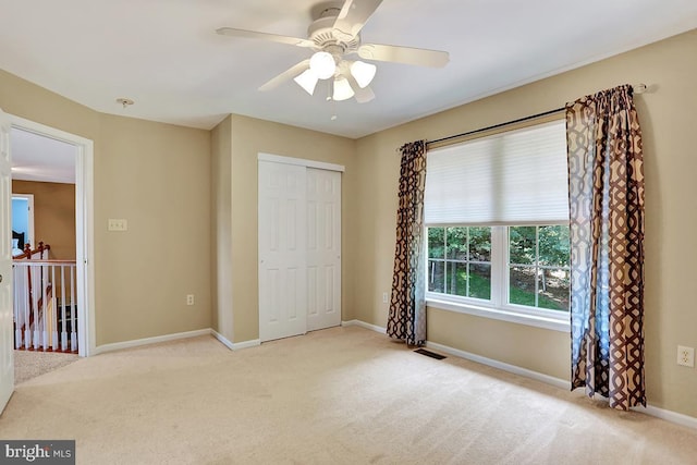 404 Herington Dr, Reading, PA 19608 - unfurnished bedroom with carpet, a closet, and ceiling fan