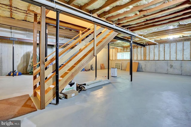 404 Herington Dr, Reading, PA 19608 - unfinished basement with stairway