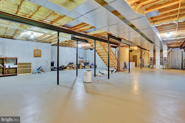 404 Herington Dr, Reading, PA 19608 - unfinished basement with stairs