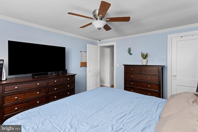 260 Irvington Pl, Hamilton, NJ 08610 - bedroom featuring ornamental molding and a ceiling fan