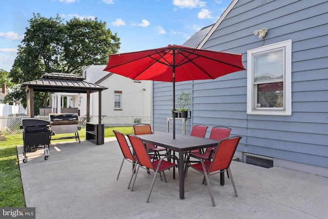 260 Irvington Pl, Hamilton, NJ 08610 - view of patio / terrace featuring a gazebo, outdoor dining space, and a grill