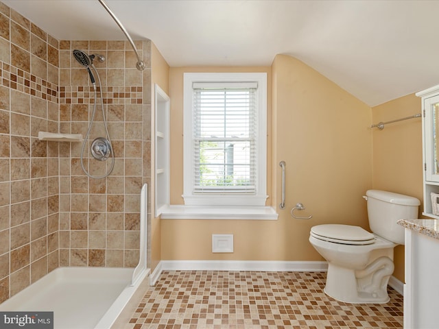55 W Duck St, Front Royal, VA 22630 - full bath with a tile shower, tile patterned flooring, and vanity
