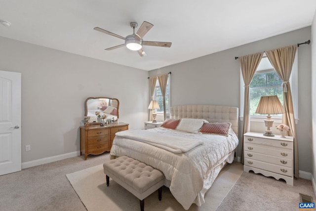 109 Stonecrest Ave, Waynesboro, VA 22980 - bedroom with light colored carpet, multiple windows, and ceiling fan