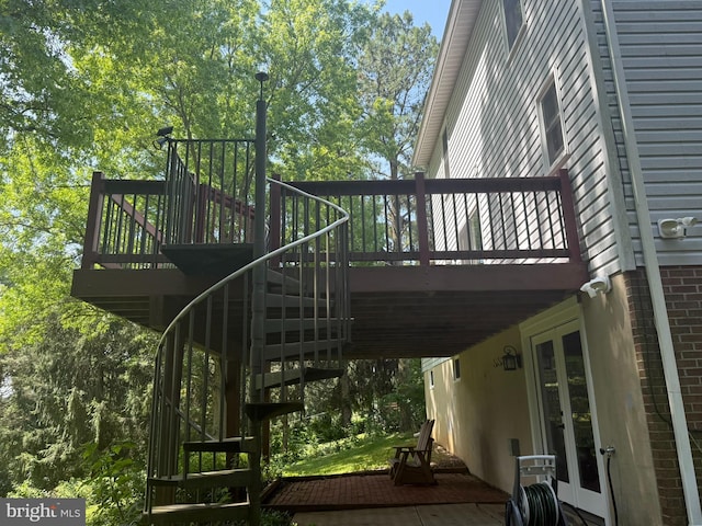 7 Old Farm Ln, New Freedom, PA 17349 - wooden deck with stairs and french doors