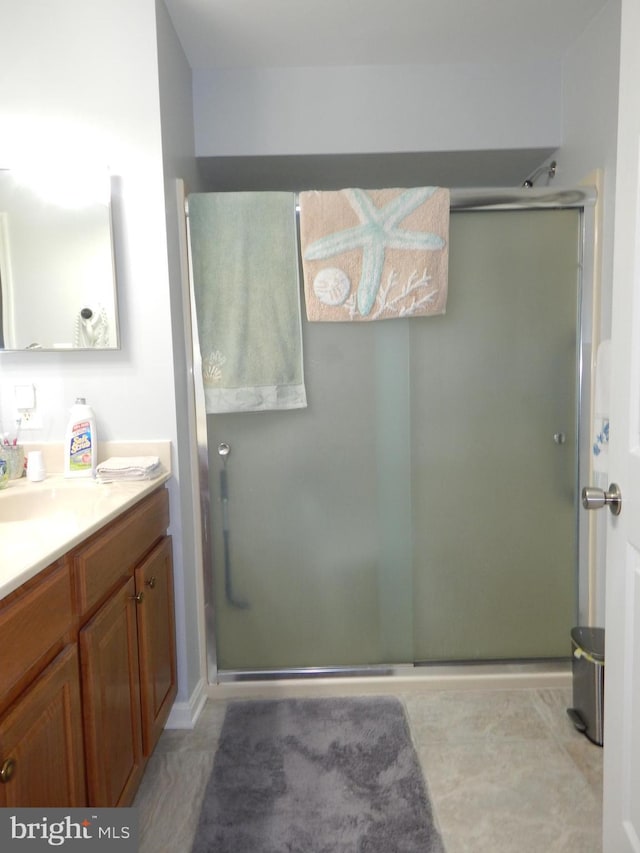 204 Kimary Ct Unit 1A, Forest Hill, MD 21050 - full bath with vanity, a shower stall, and tile patterned floors