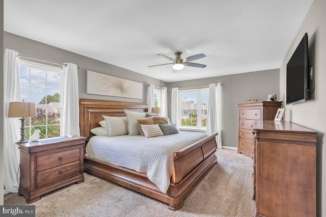 506 Masters Dr, Blackwood, NJ 08012 - bedroom featuring light colored carpet and a ceiling fan