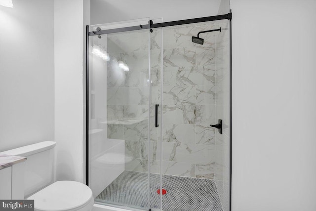 506 Masters Dr, Blackwood, NJ 08012 - bathroom with toilet and a marble finish shower