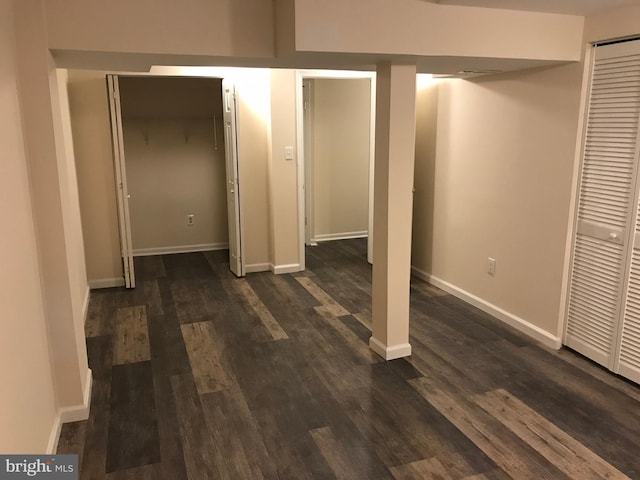 426 Shady Glen Dr, Capitol Heights, MD 20743 - finished below grade area with dark wood-style flooring and baseboards