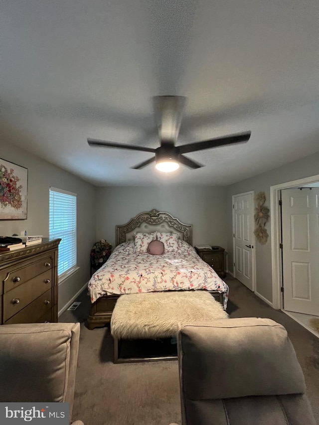 44 Meadowrue Ln, Sicklerville, NJ 08081 - bedroom with dark colored carpet and ceiling fan