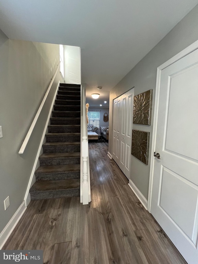 44 Meadowrue Ln, Sicklerville, NJ 08081 - staircase with wood finished floors and baseboards
