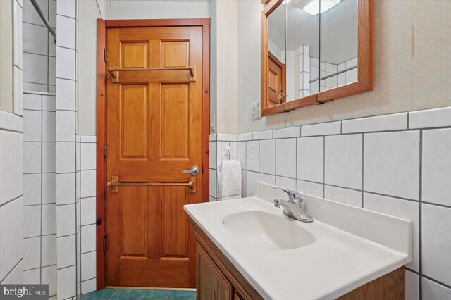 1102 Walnut, Collingdale, PA 19023 - bathroom with tile walls and vanity