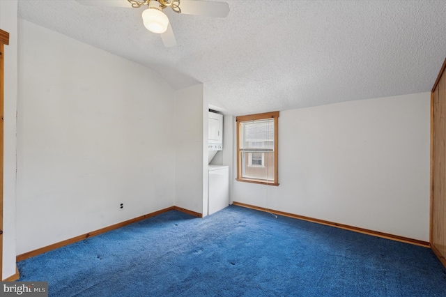 1102 Walnut, Collingdale, PA 19023 - bonus room with a textured ceiling, carpet floors, vaulted ceiling, and ceiling fan
