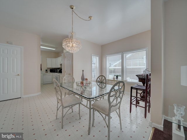 7317 Jubilee Cir, Elkridge, MD 21075 - dining space with a chandelier and light floors