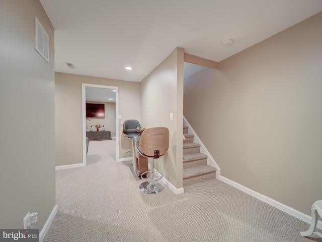 7317 Jubilee Cir, Elkridge, MD 21075 - corridor featuring carpet floors, stairs, and recessed lighting