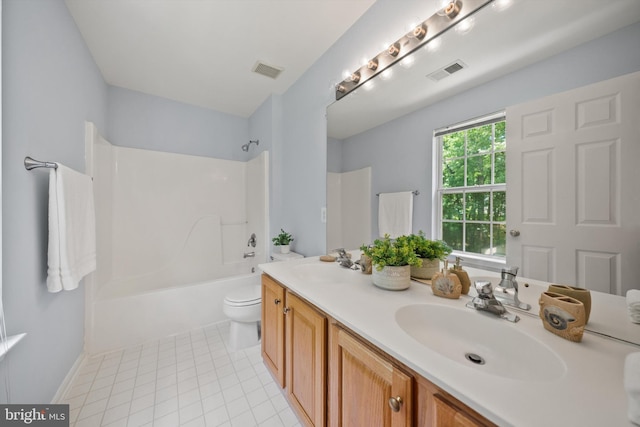 14908 Slippery Elm Ct, Woodbridge, VA 22193 - bathroom with double vanity, shower / washtub combination, and tile patterned floors