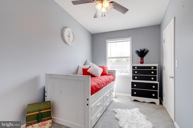 7723 Meath Rd, Baltimore, MD 21222 - bedroom featuring light colored carpet, ceiling fan, and lofted ceiling