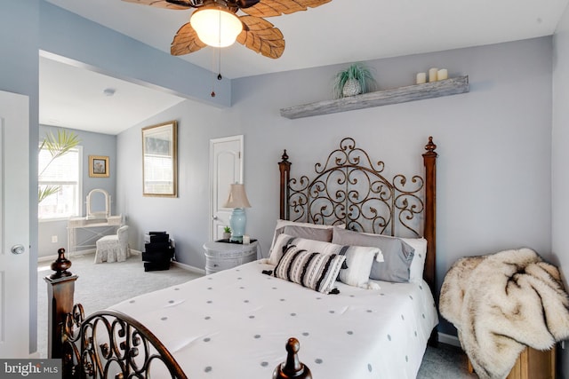 7723 Meath Rd, Baltimore, MD 21222 - carpeted bedroom featuring lofted ceiling and ceiling fan