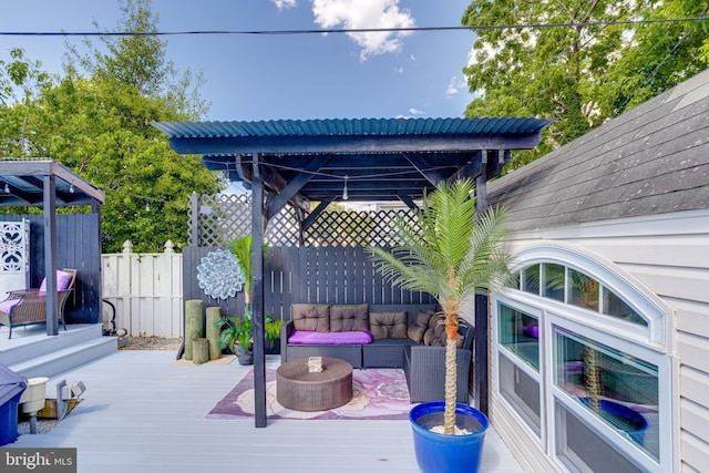 7723 Meath Rd, Baltimore, MD 21222 - wooden deck featuring an outdoor living space