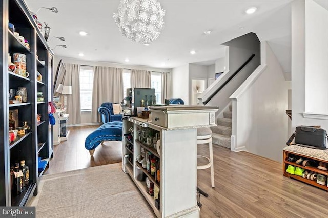 2041 Ruby Turn, Bowie, MD 20721 - home office with light wood-style flooring, a chandelier, and recessed lighting