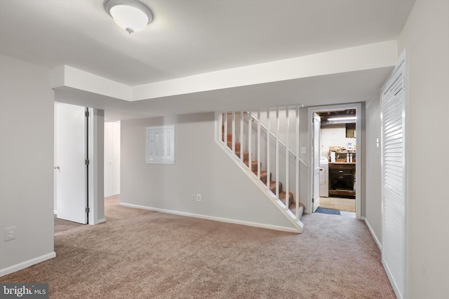 7131 Murray Ln, Annandale, VA 22003 - basement with carpet, stairs, and washer / clothes dryer