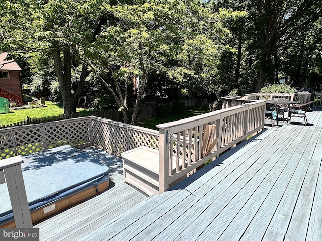 7131 Murray Ln, Annandale, VA 22003 - deck with a covered hot tub