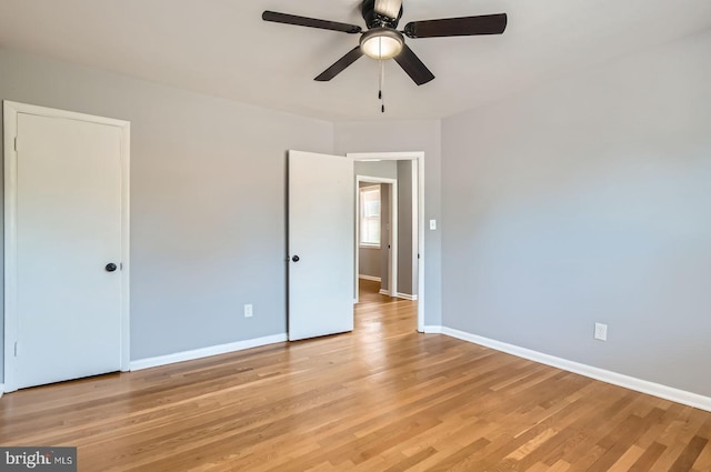 3401 Woodring Ave, Baltimore, MD 21234 - unfurnished bedroom with light wood-style flooring and a ceiling fan