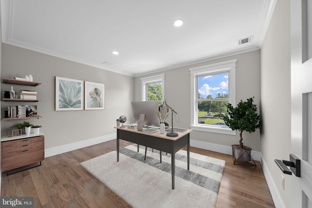 387 Gallup Rd, Princeton, NJ 08540 - office space featuring crown molding, wood finished floors, and recessed lighting