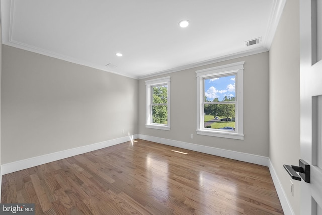 387 Gallup Rd, Princeton, NJ 08540 - unfurnished room with ornamental molding, wood finished floors, and recessed lighting