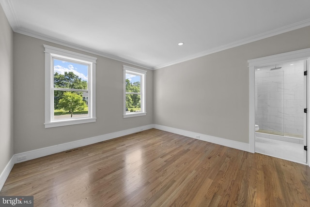 387 Gallup Rd, Princeton, NJ 08540 - spare room featuring crown molding, wood finished floors, and recessed lighting
