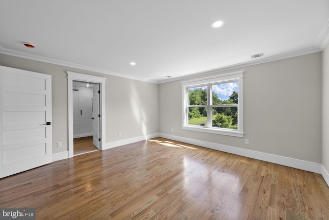 387 Gallup Rd, Princeton, NJ 08540 - empty room featuring crown molding, light wood-style flooring, and recessed lighting