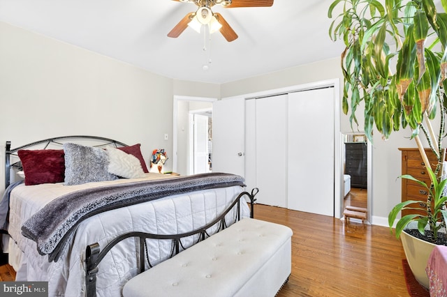 15 Overlook Ave, Lancaster, PA 17601 - bedroom with wood finished floors, a closet, and ceiling fan