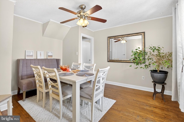 15 Overlook Ave, Lancaster, PA 17601 - dining area featuring ceiling fan, wood finished floors, crown molding, and a textured ceiling