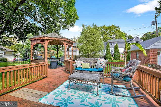 15 Overlook Ave, Lancaster, PA 17601 - wooden terrace featuring a gazebo and an outdoor living space