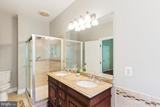6706 Debra Lu Way, Springfield, VA 22150 - full bathroom featuring double vanity, a shower stall, and tile patterned flooring