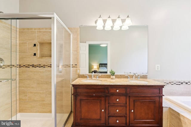 6706 Debra Lu Way, Springfield, VA 22150 - bathroom featuring a shower stall, a garden tub, and double vanity