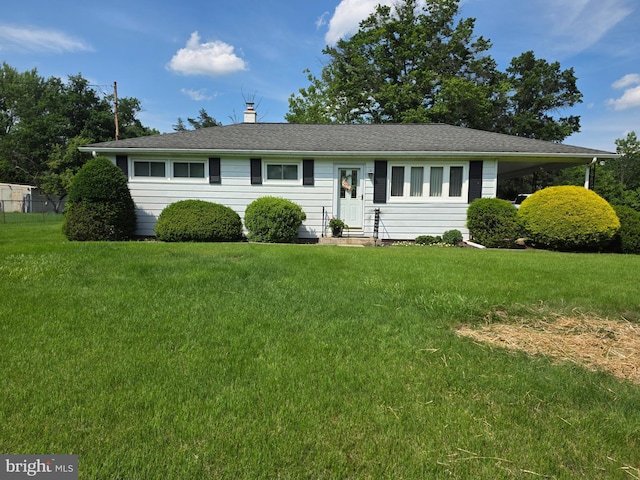 1220 Manatawny St, Pottstown, PA 19464 - ranch-style home featuring a front lawn, entry steps, and a chimney