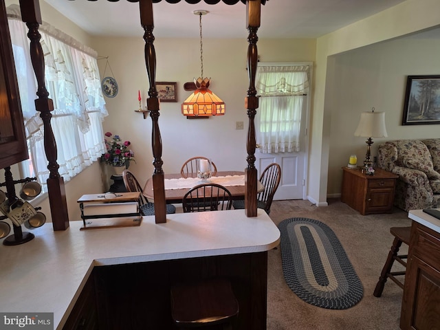 1220 Manatawny St, Pottstown, PA 19464 - dining space with plenty of natural light and carpet flooring