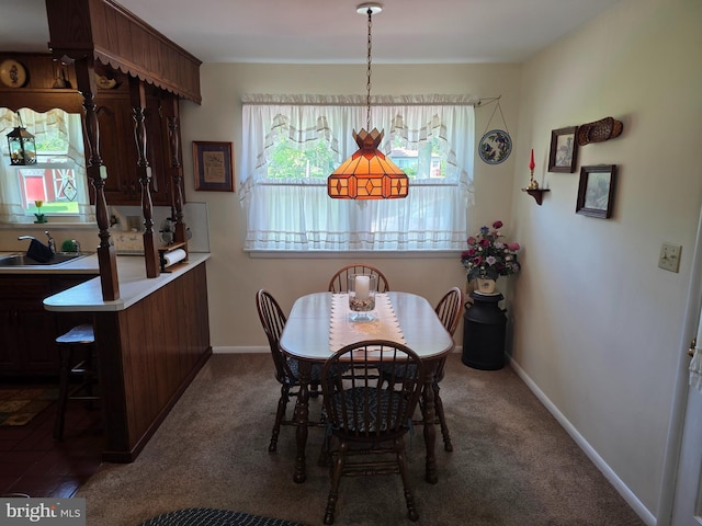 1220 Manatawny St, Pottstown, PA 19464 - dining space featuring dark colored carpet