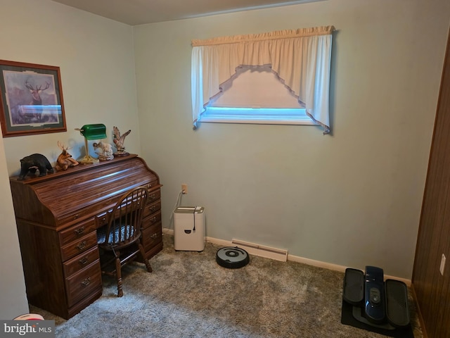 1220 Manatawny St, Pottstown, PA 19464 - carpeted home office featuring baseboard heating and baseboards