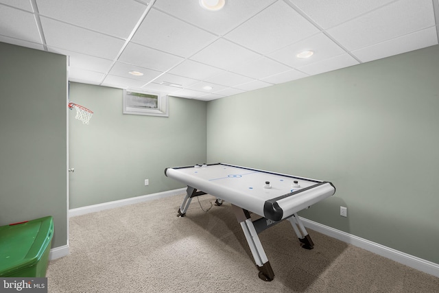 1263 Argyle Rd, Berwyn, PA 19312 - game room with a drop ceiling, carpet, and recessed lighting