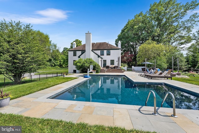 1263 Argyle Rd, Berwyn, PA 19312 - swimming pool with a patio area and an outdoor living space