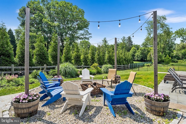 1263 Argyle Rd, Berwyn, PA 19312 - view of patio with a fire pit