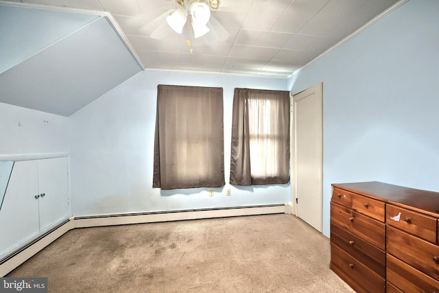 545 W King St, Littlestown, PA 17340 - bonus room with ceiling fan, carpet floors, vaulted ceiling, and a baseboard radiator