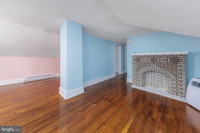 124 E Ormond Ave, Haddon Township, NJ 08107 - unfurnished living room featuring vaulted ceiling and wood finished floors