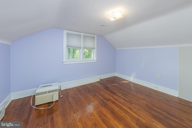 124 E Ormond Ave, Haddon Township, NJ 08107 - bonus room featuring hardwood / wood-style flooring, vaulted ceiling, and a wall mounted AC