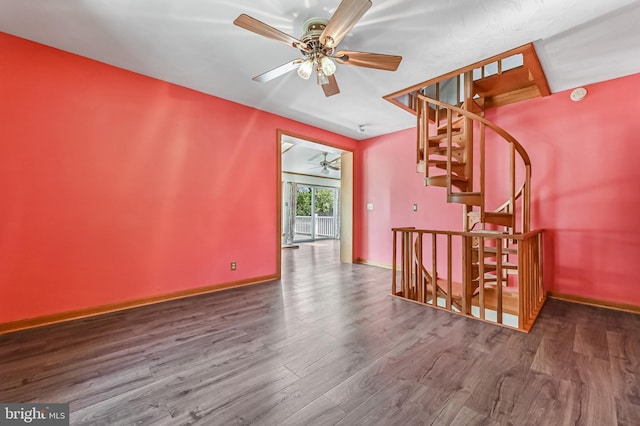 8283 Choptank Rd, Pasadena, MD 21122 - spare room with ceiling fan and wood finished floors